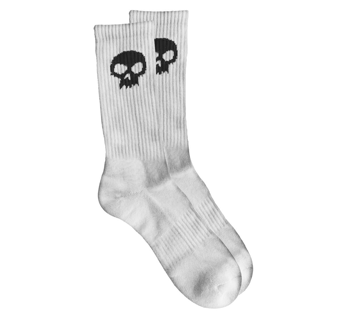 White Single Skull Zero Socks