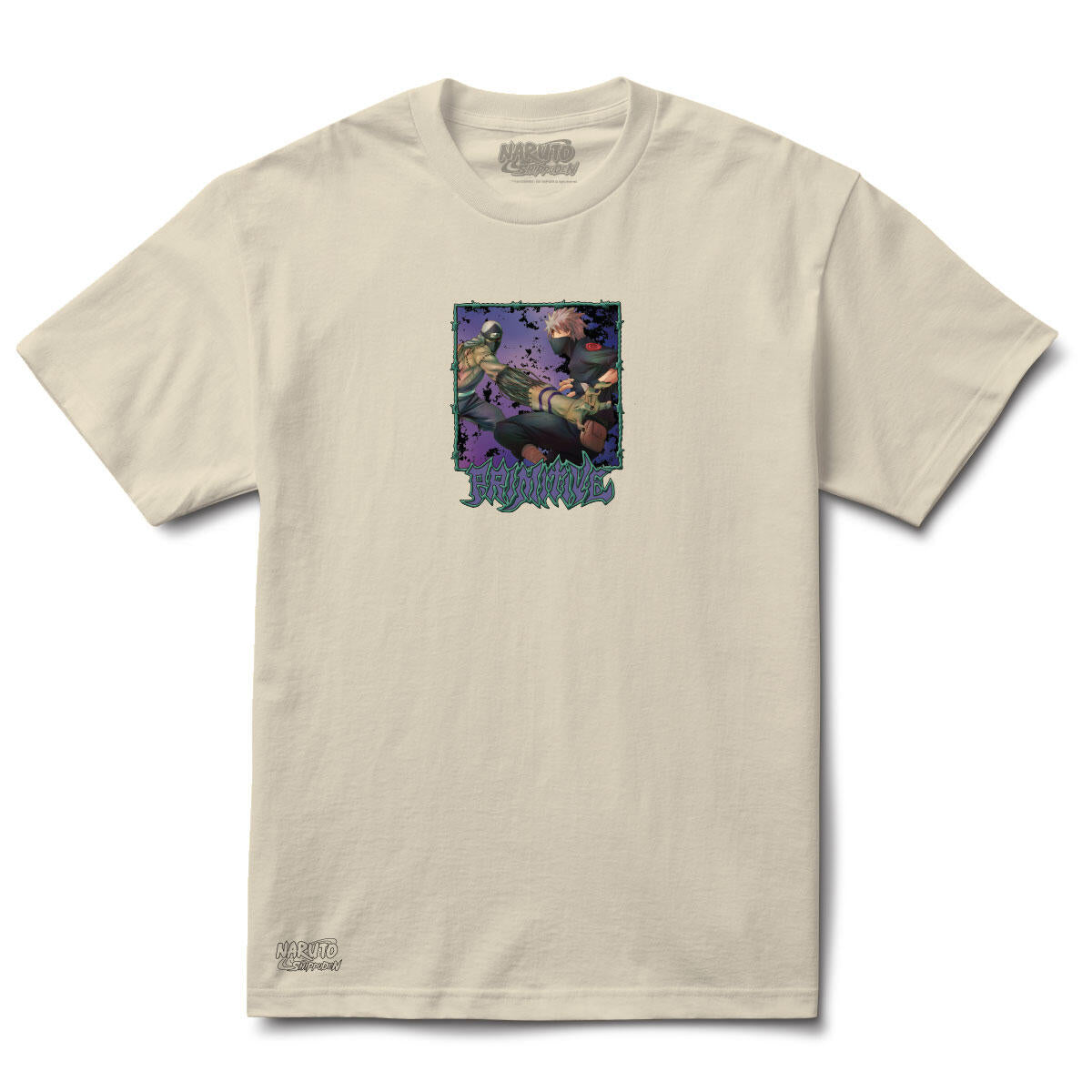 Cream Kakashi VS Kakuzu Naruto Shippuden x Primitive Skate Tee