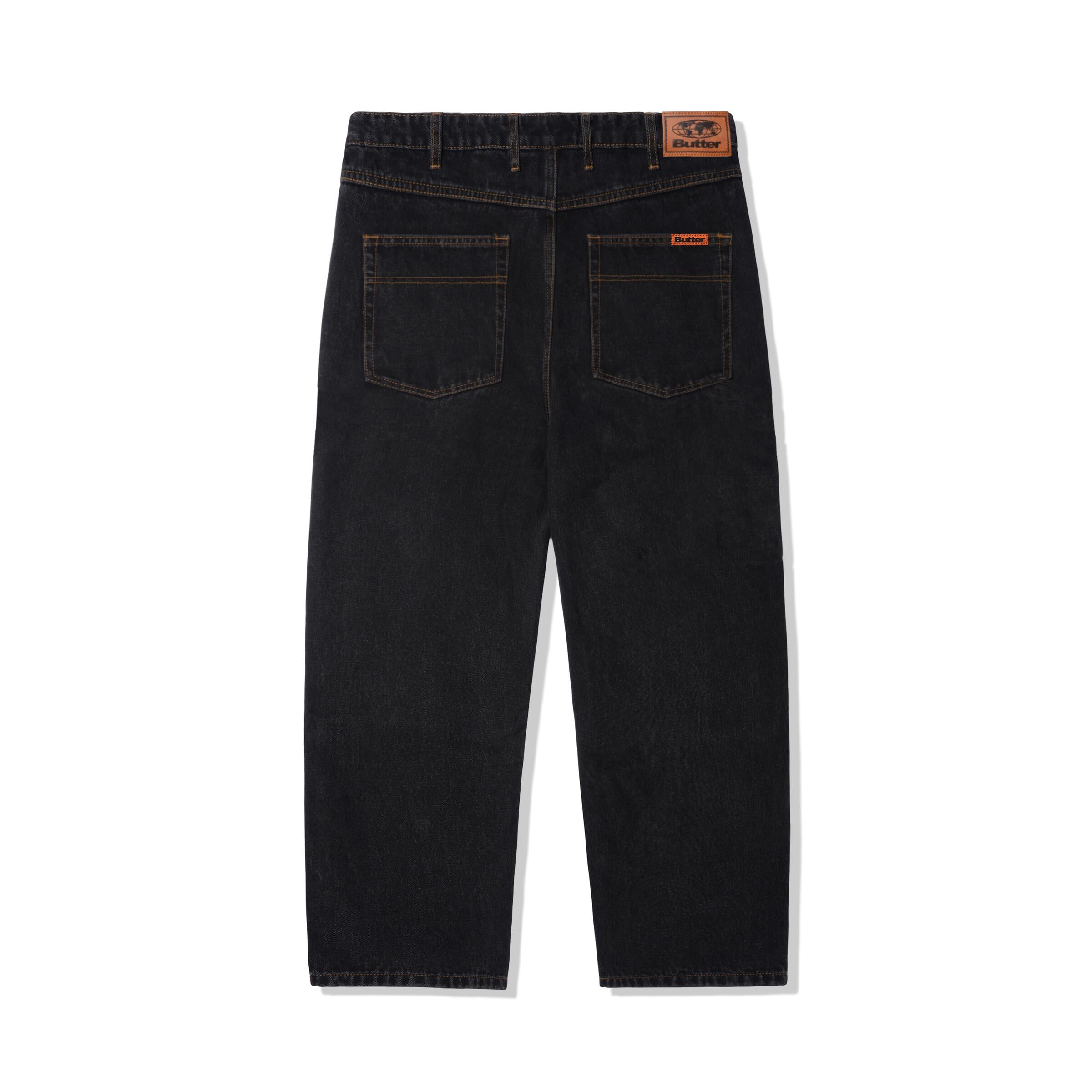Washed black Butter Goods Relaxed skate jeans back