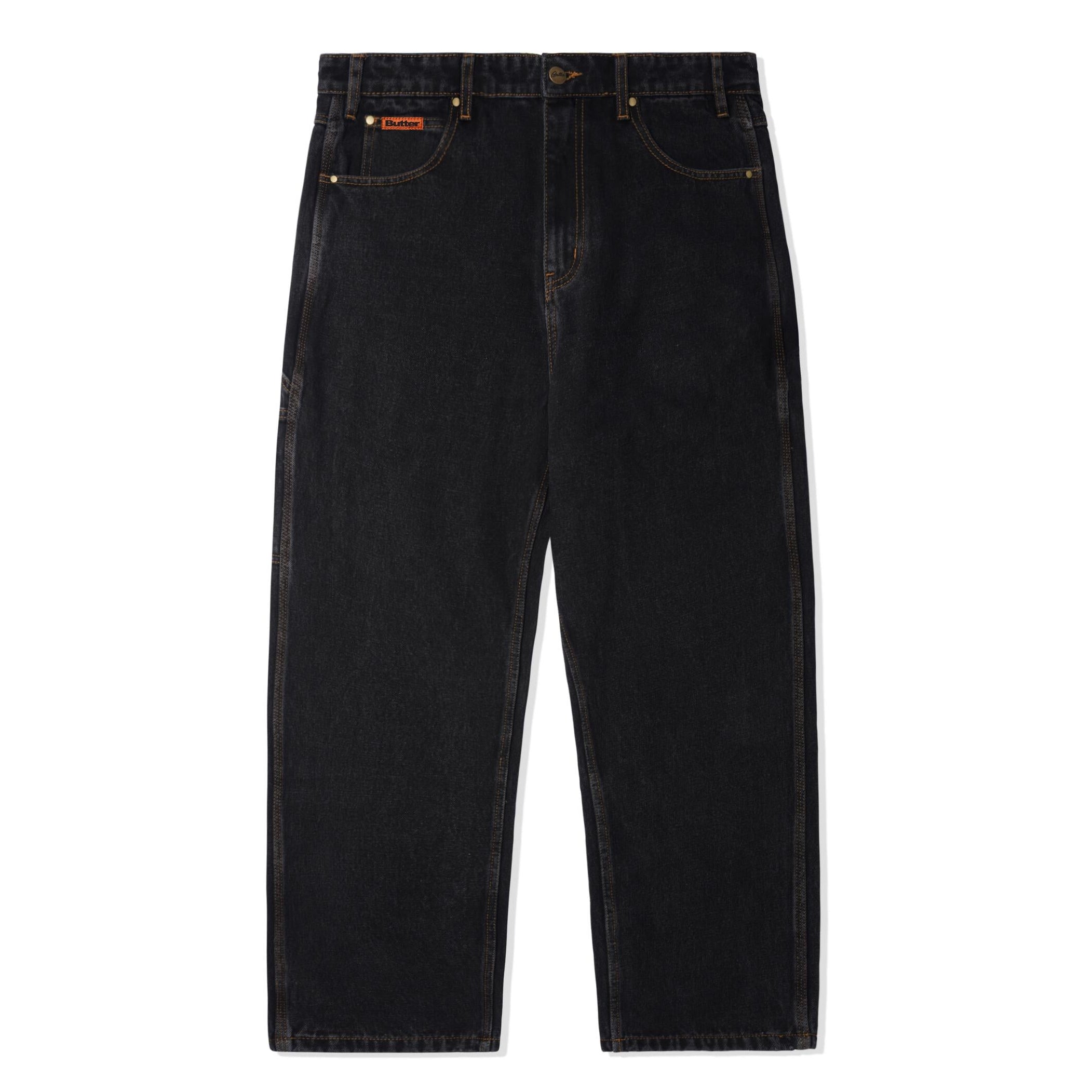 Washed black Butter Goods Relaxed skate jeans with small patch logo