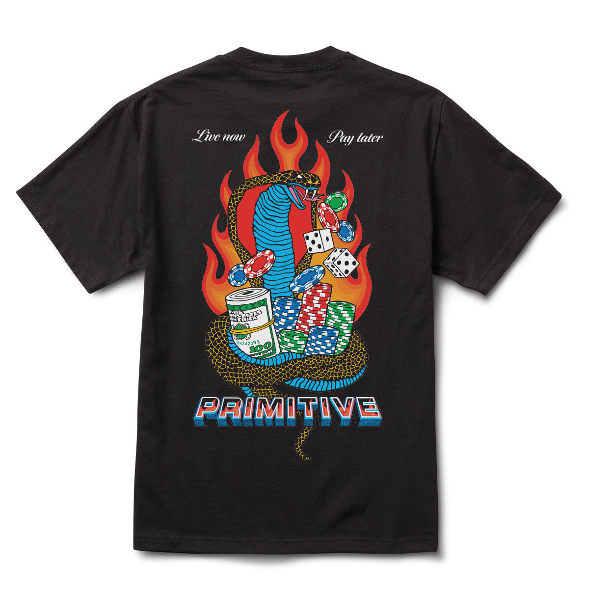 Black Cobra Primitive Skate T-Shirt Back