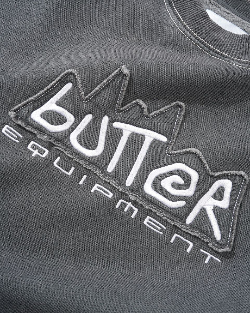 Close up Butter Goods equipment crewneck sweatshirt