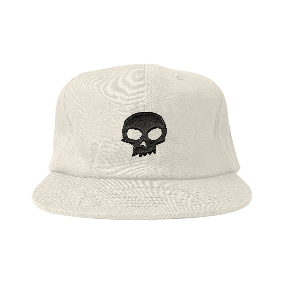 Zero Skull Applique Strapback Hat - Off White