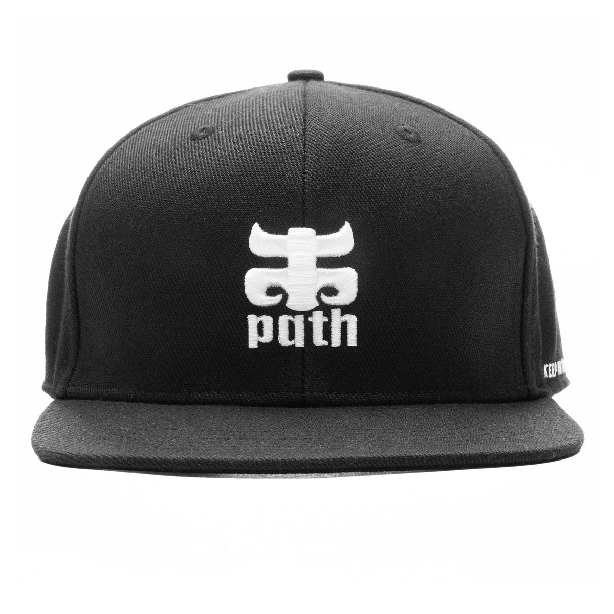Black Icon Ipath Snapback Hat Front