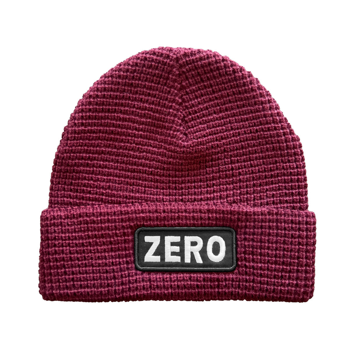 Zero Army Patch Waffle Beanie - Burgundy