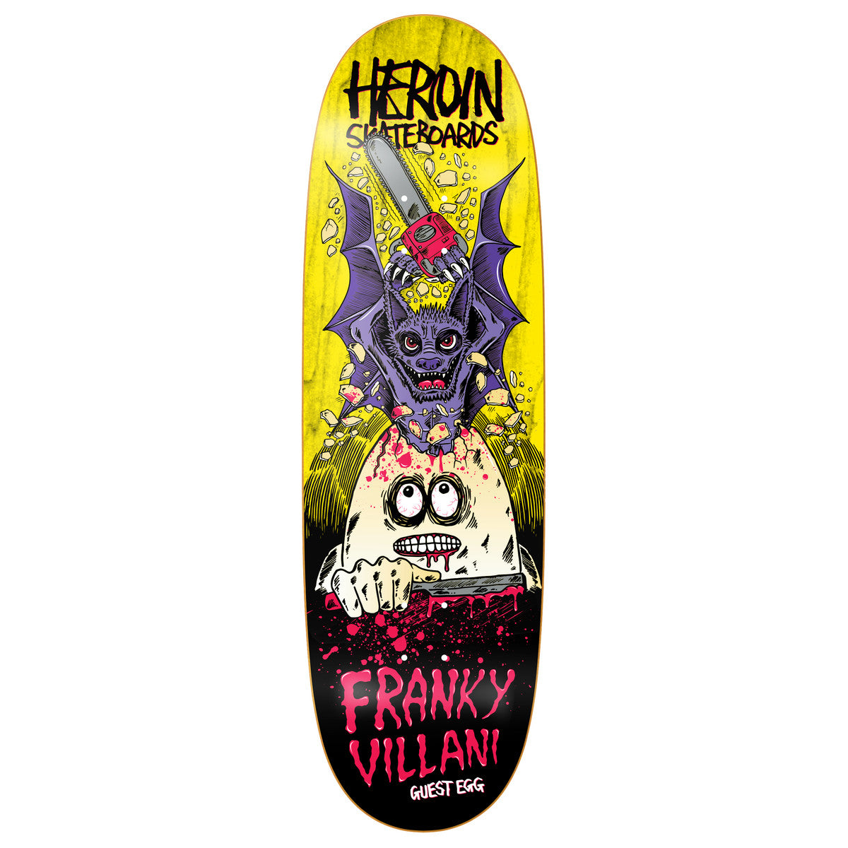 Heroin Franky Villani Guest Egg Skateboard Deck - Assorted Stains