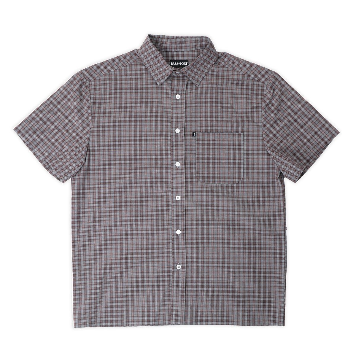 Pass-Port Workers Check Short Sleeve Shirt - Sangria