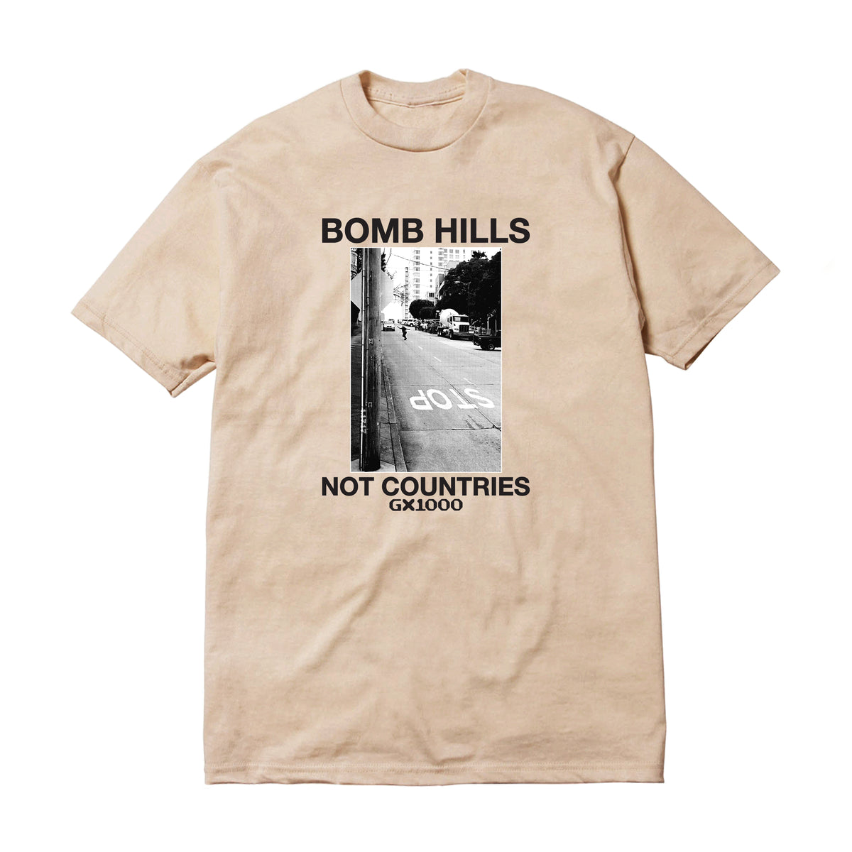 GX1000 Bomb Hills Not Countries Tee - Sand/Black