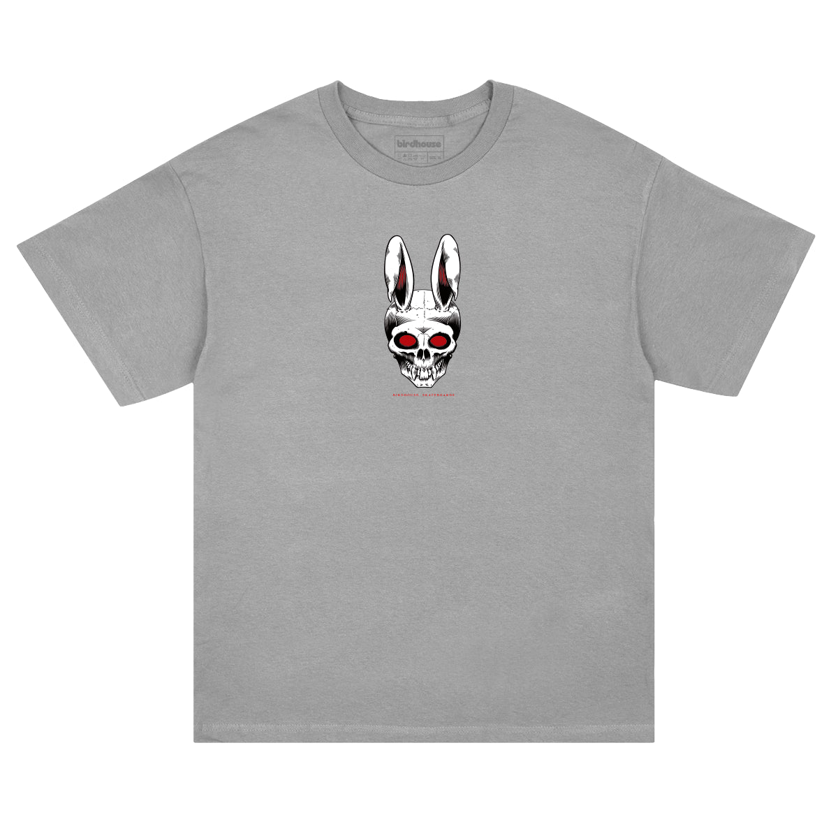 Heather Grey Rabbit Skull Birdhouse T-Shirt