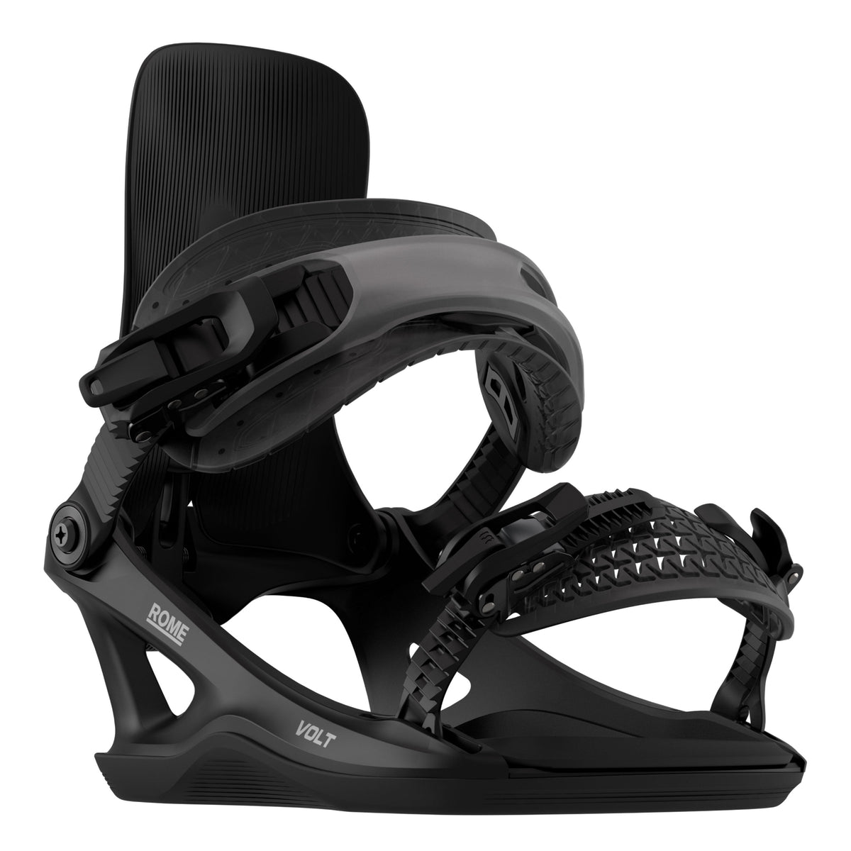 2027 Black Volt Fase snowboard binding front view