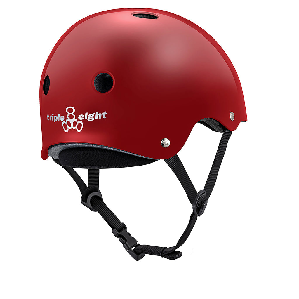 Scarlet Red Glossy Deep Cover Triple Eight Helmet