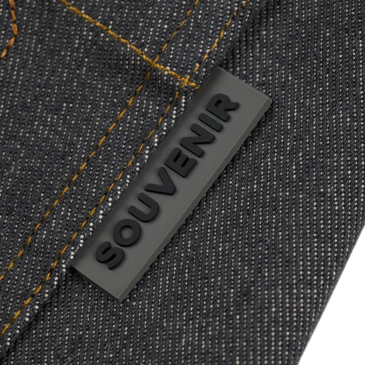 Faded Grey 3 Ply Denim Souvenir Snow Pants Detail