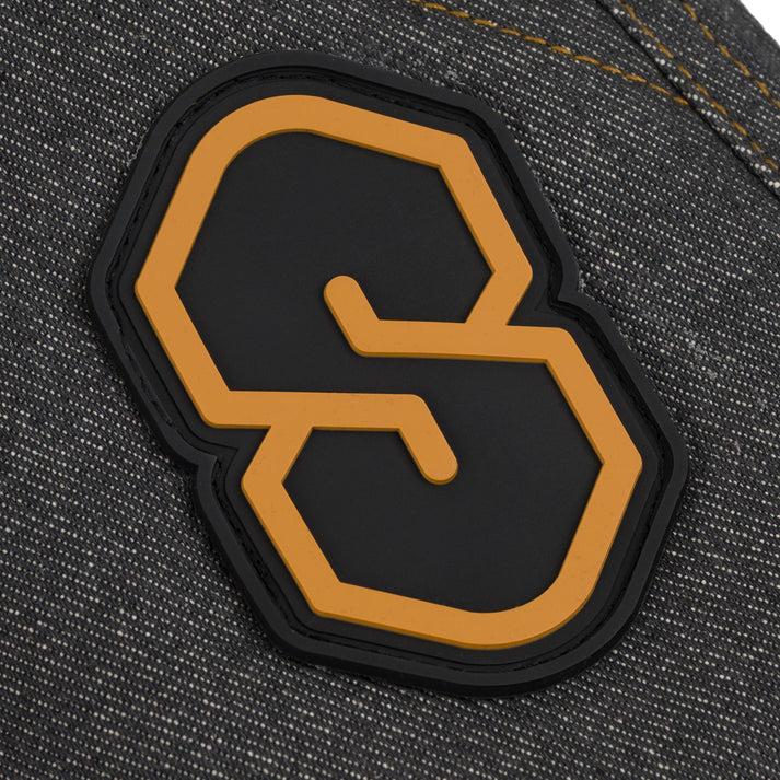 Faded Grey 3 Ply Denim Souvenir Snow Pants Detail