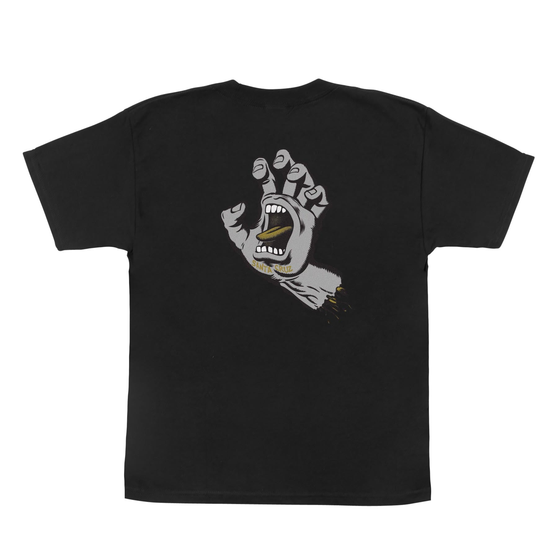 Black/Grey/Gold Youth Screaming Hand Santa Cruz Tee Back