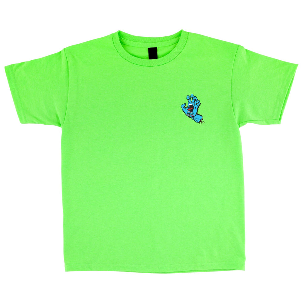 Neon Green Youth Screaming Hand Santa Cruz Tee