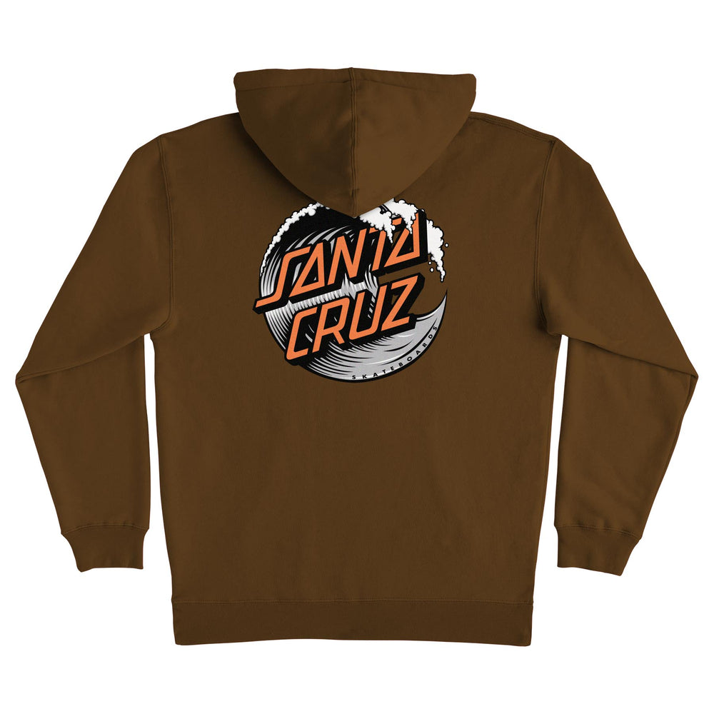 Brown Wave Dot Santa Cruz Hoodie Back