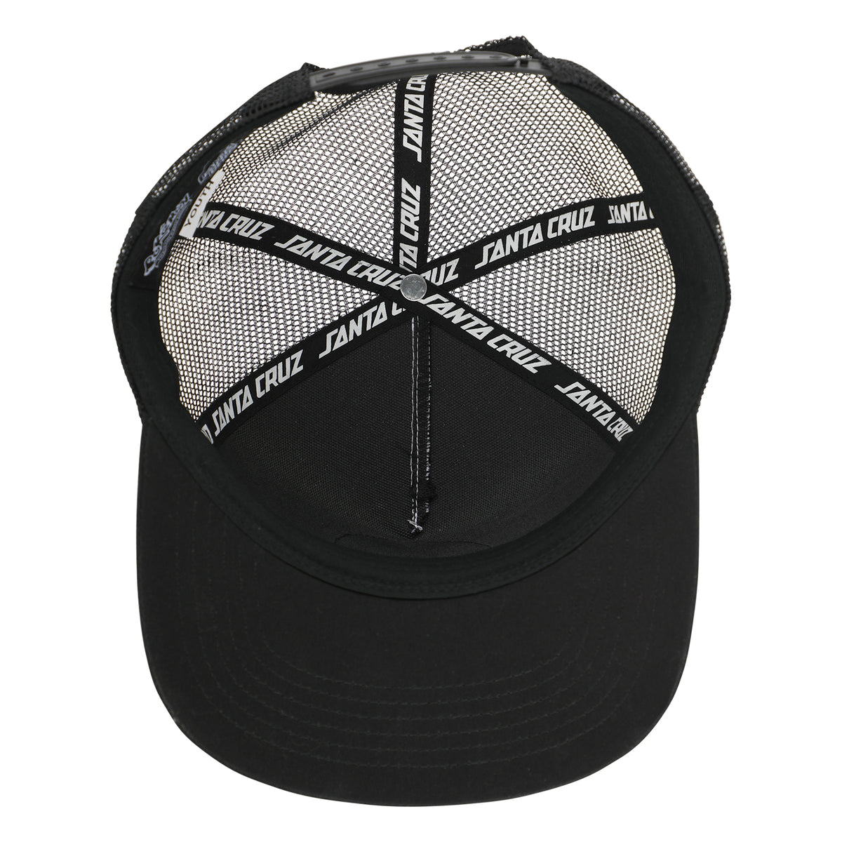 Santa Cruz X Pokémon TCG white and black trucker hat inside view