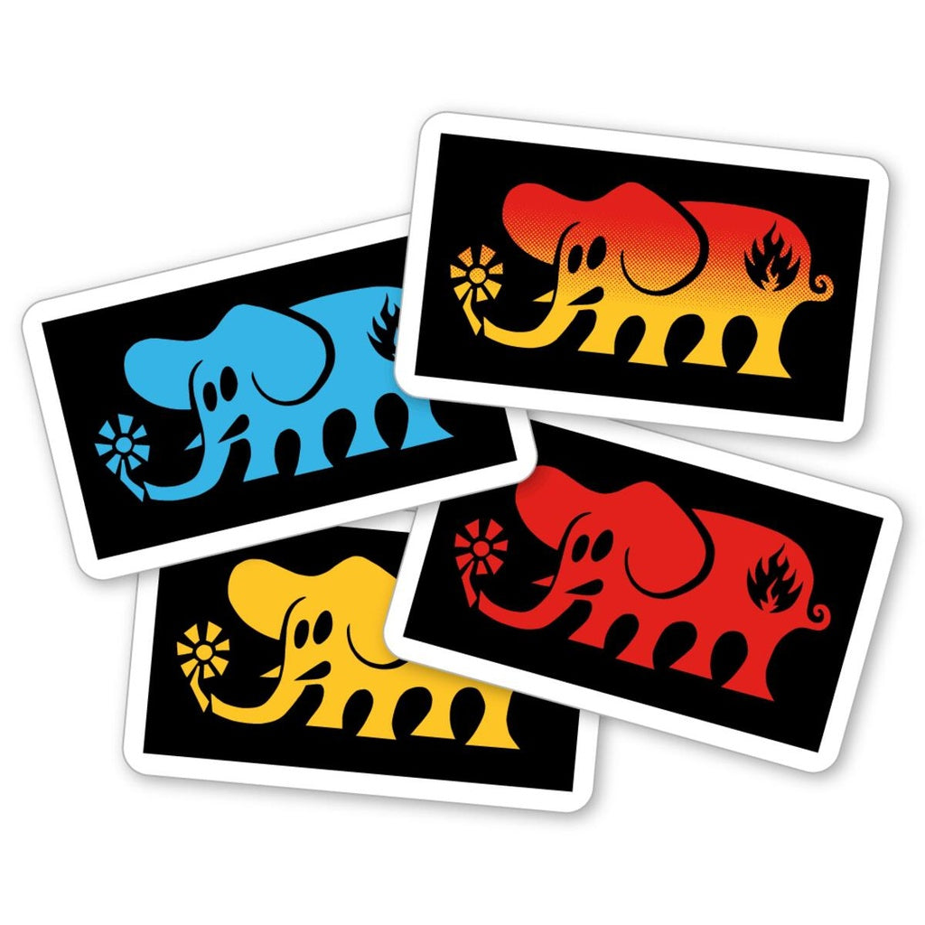 Black Label Elephant Block Single Sticker - Assorted Colors