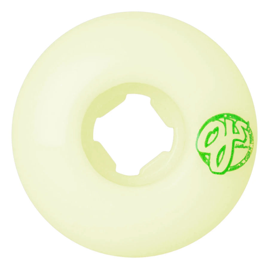 Green and off white OJ Enzo Skateboard Wheels Back view