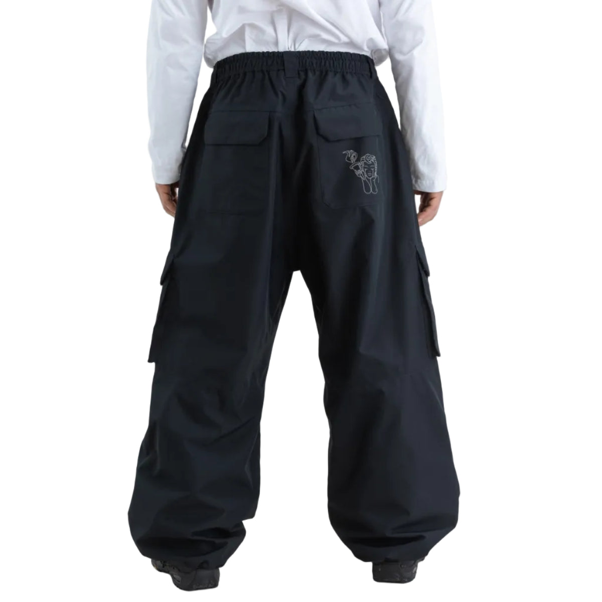 Black Beyond Medals Cargo Park Pants Back