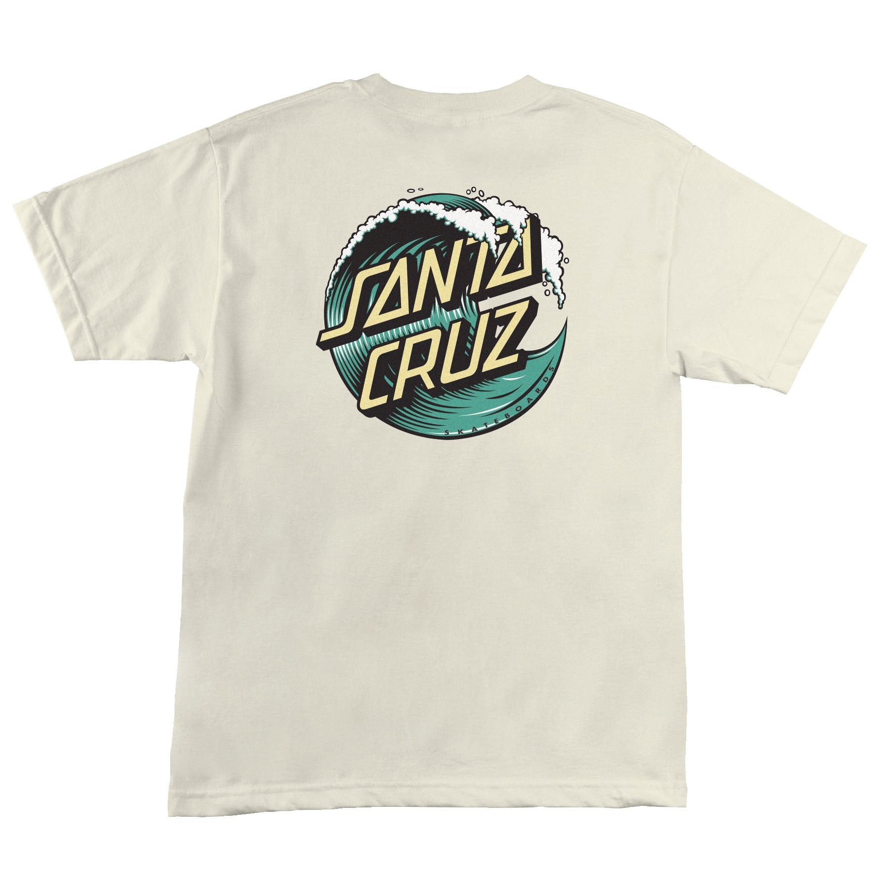 Cream/Yellow Wave Dot Santa Cruz T-Shirt Back