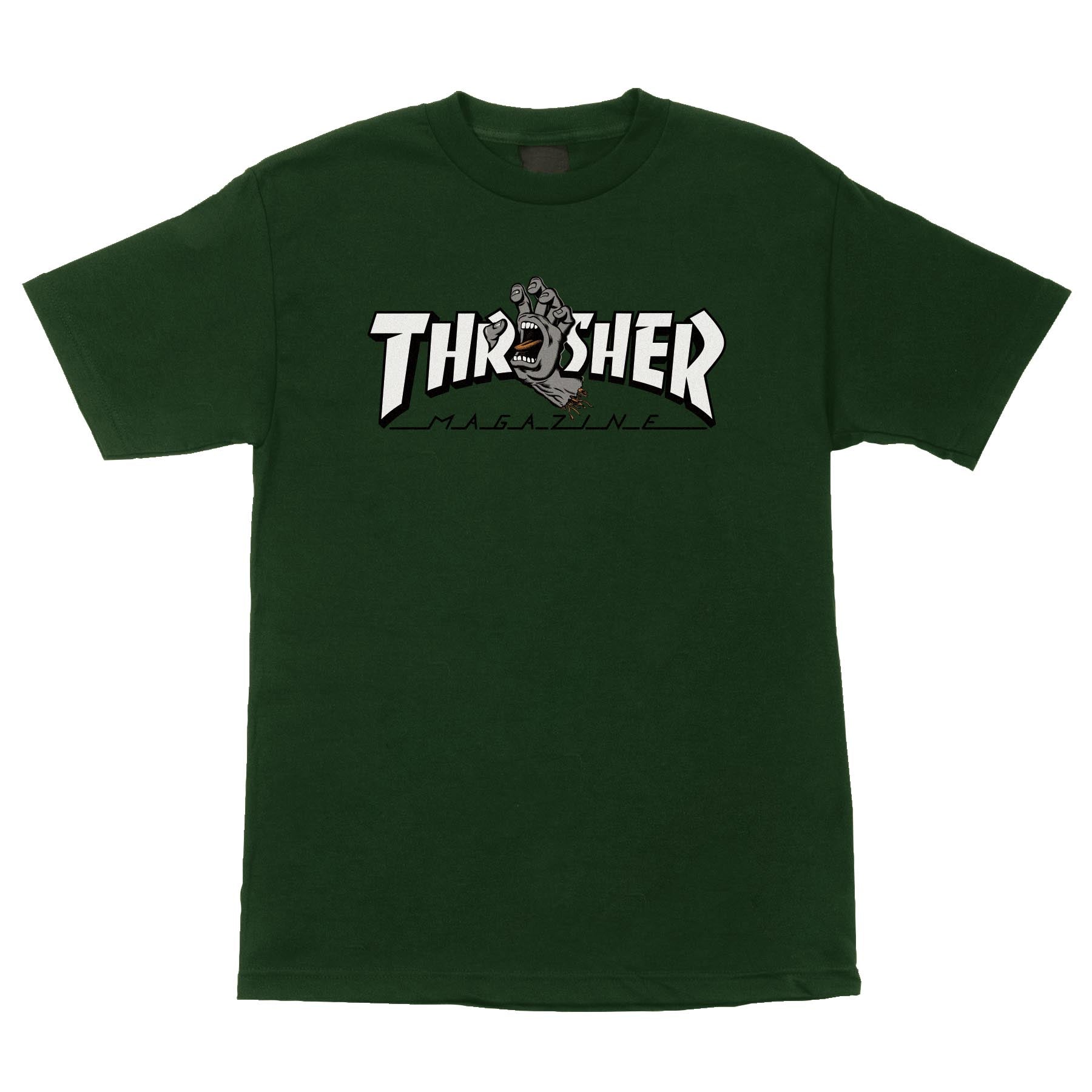 Thrasher Forest Green Santa Cruz Screaming Logo T-Shirt