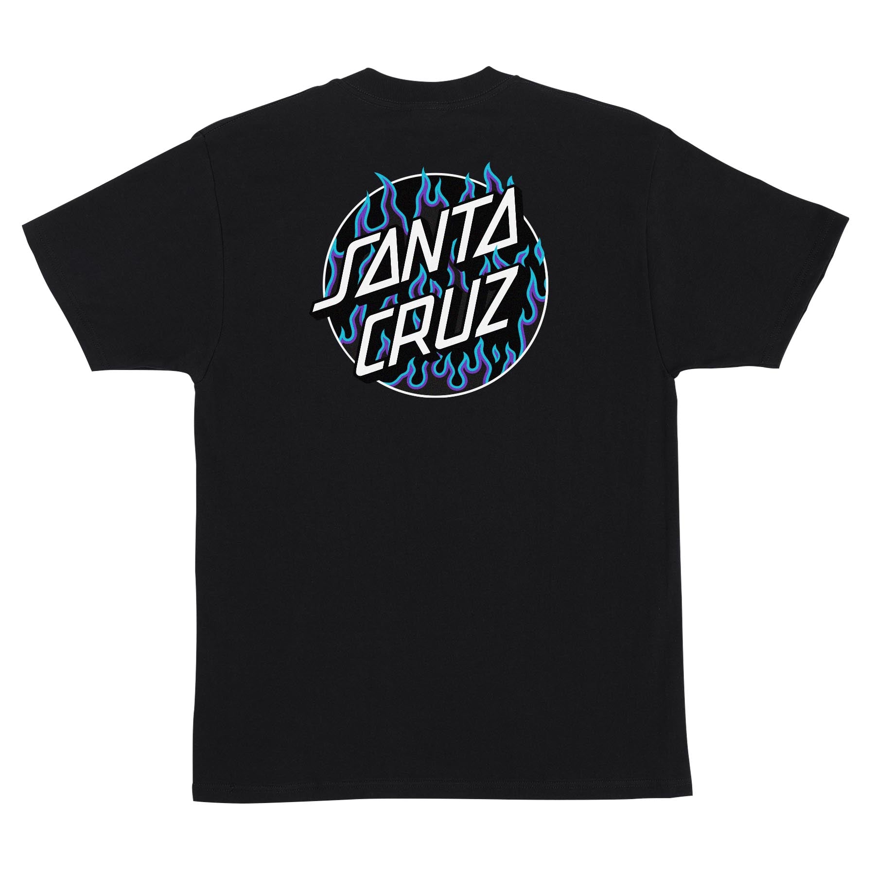 Black Thrasher Flame Dot Santa Cruz T-Shirt Back