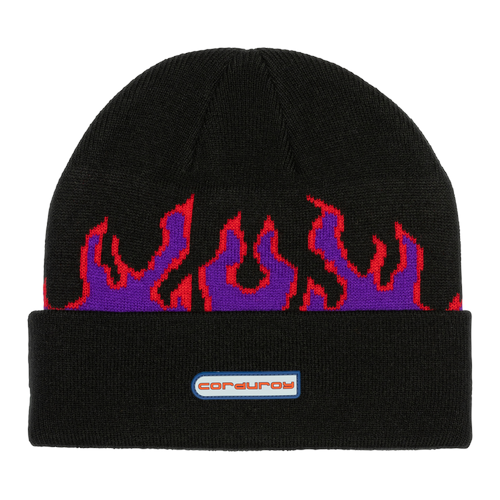 Black/Purple 911 Corduroy Beanie