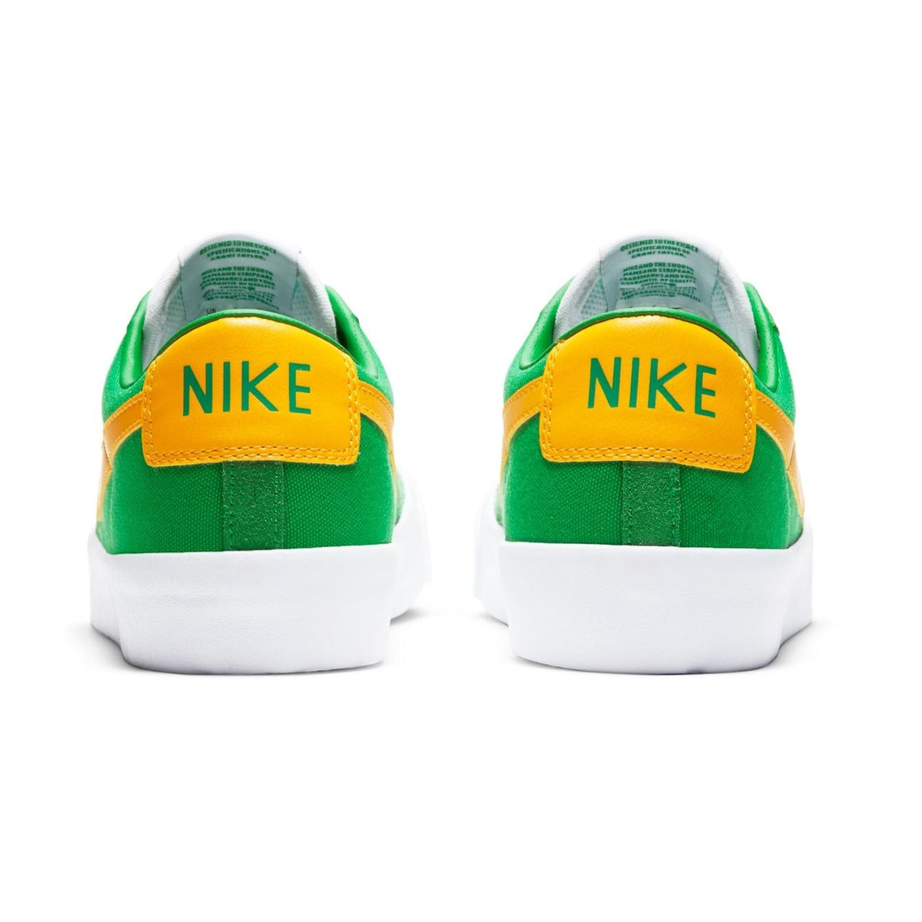 Lucky green GT Blazer Low Pro Nike SB Skate Shoe Back