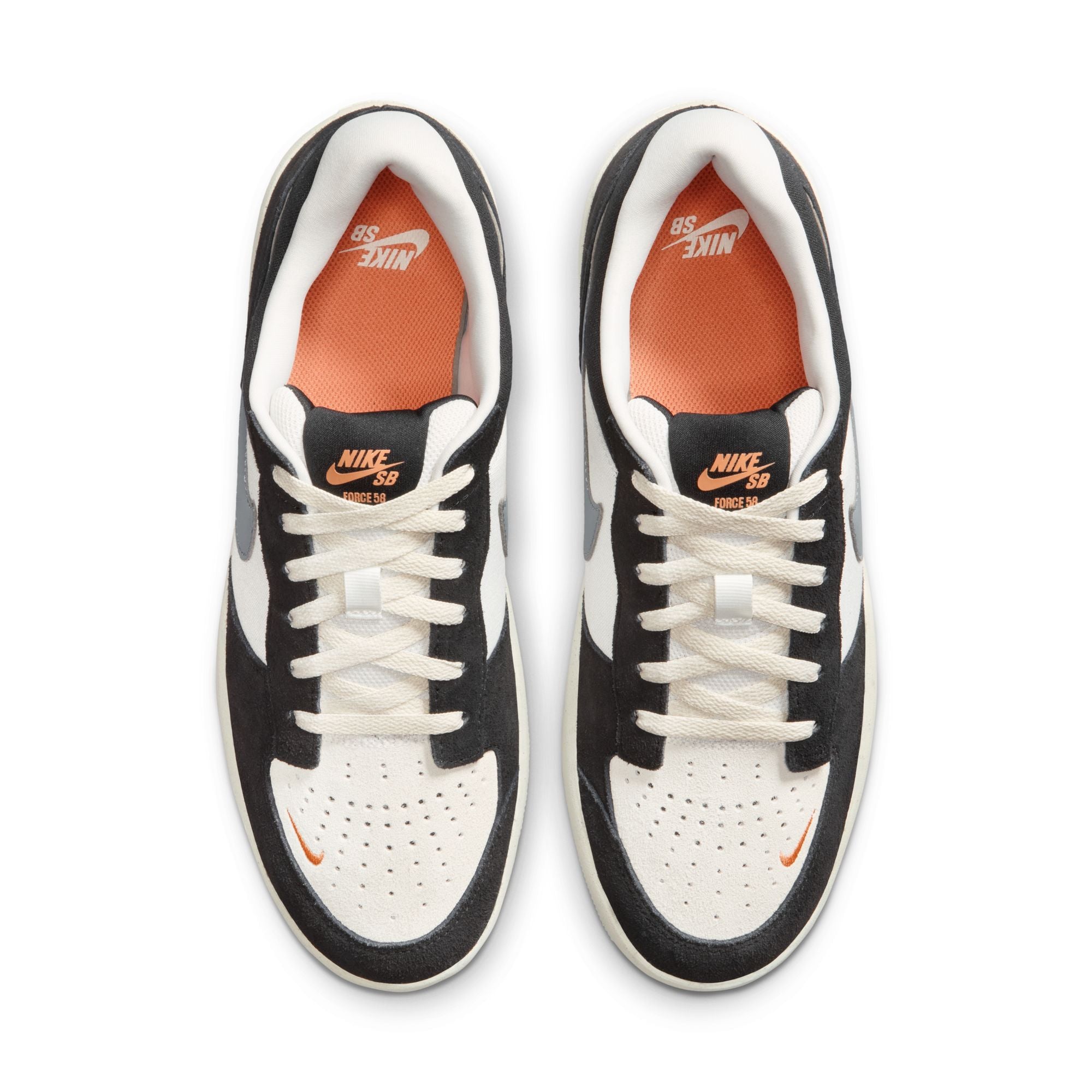 Black/White Force 58 Nike SB Skate Shoe Top