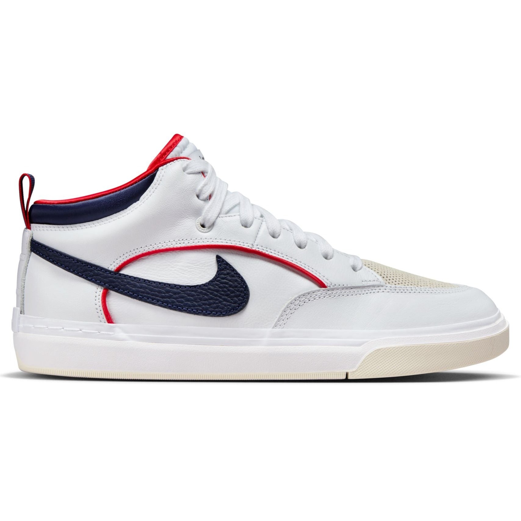 White/Navy Leo Baker Premium React Nike SB Skate Shoe