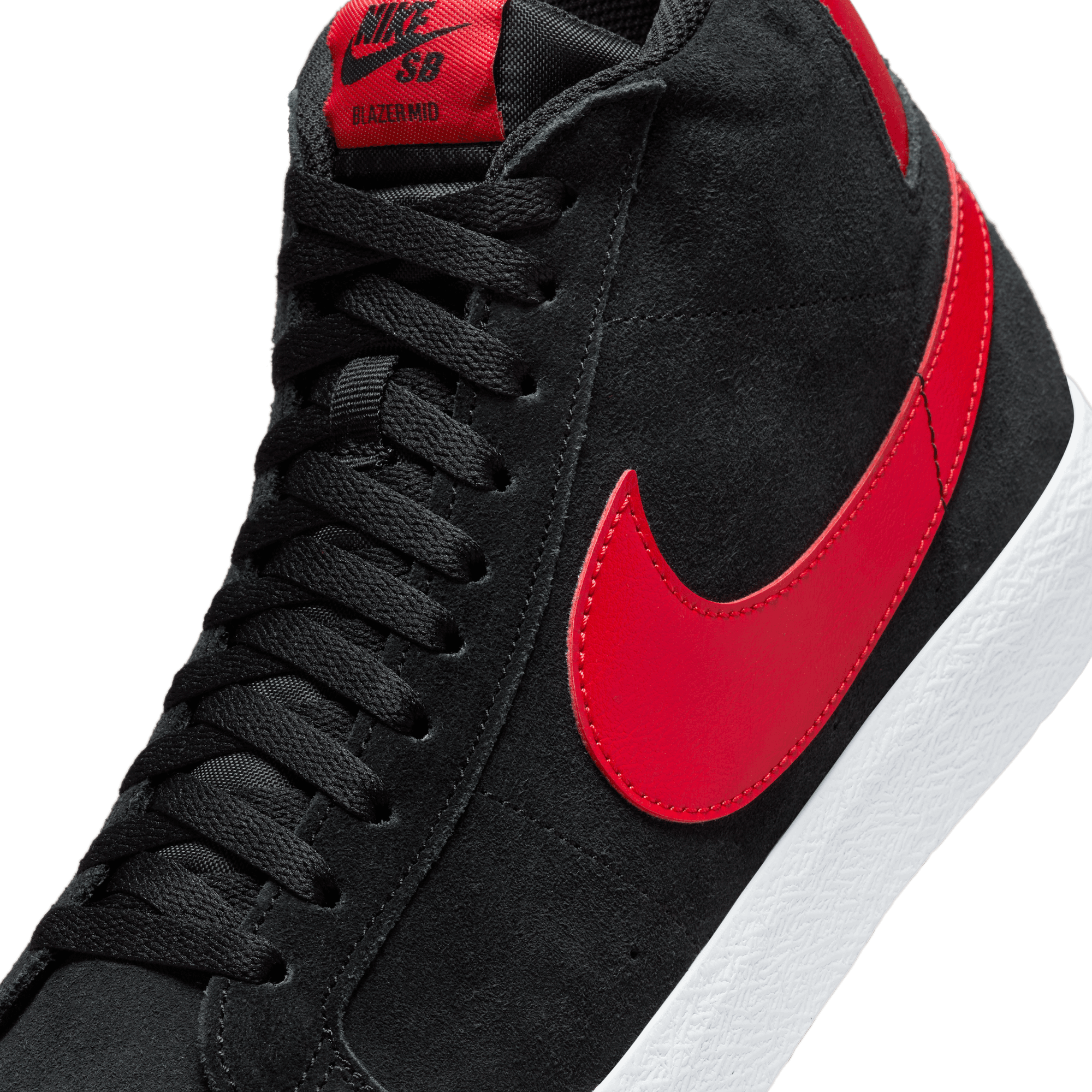 Black/Red Blazer Mid Nike SB Skate Shoe Detail