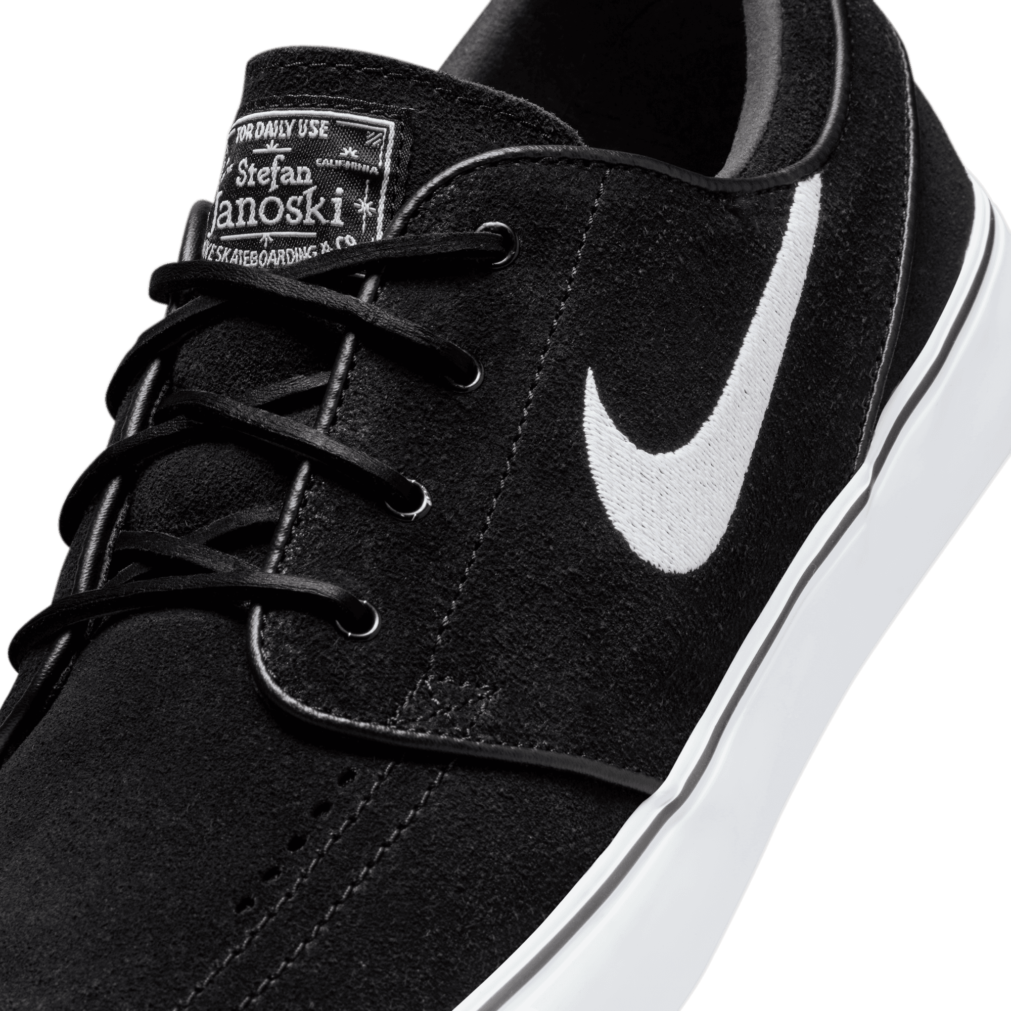 Black/White Janoski OG+ Nike SB Skate Shoe Detail