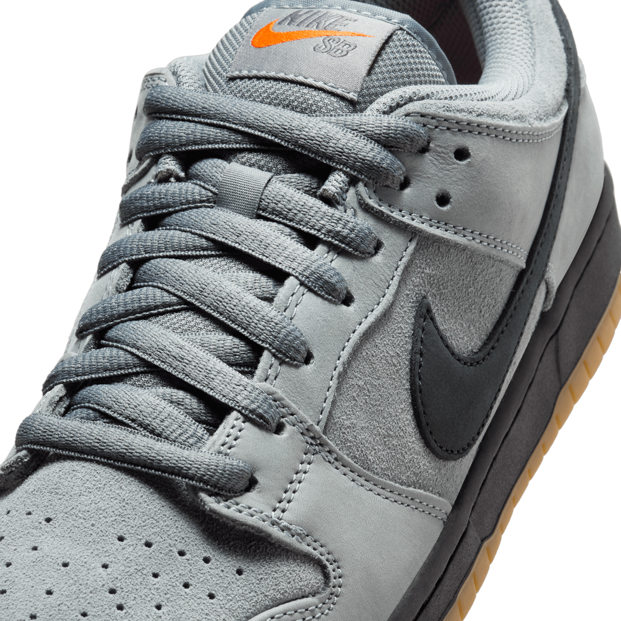 Cool Grey ISO Dunk Low Pro Nike SB Skate Shoe Detail