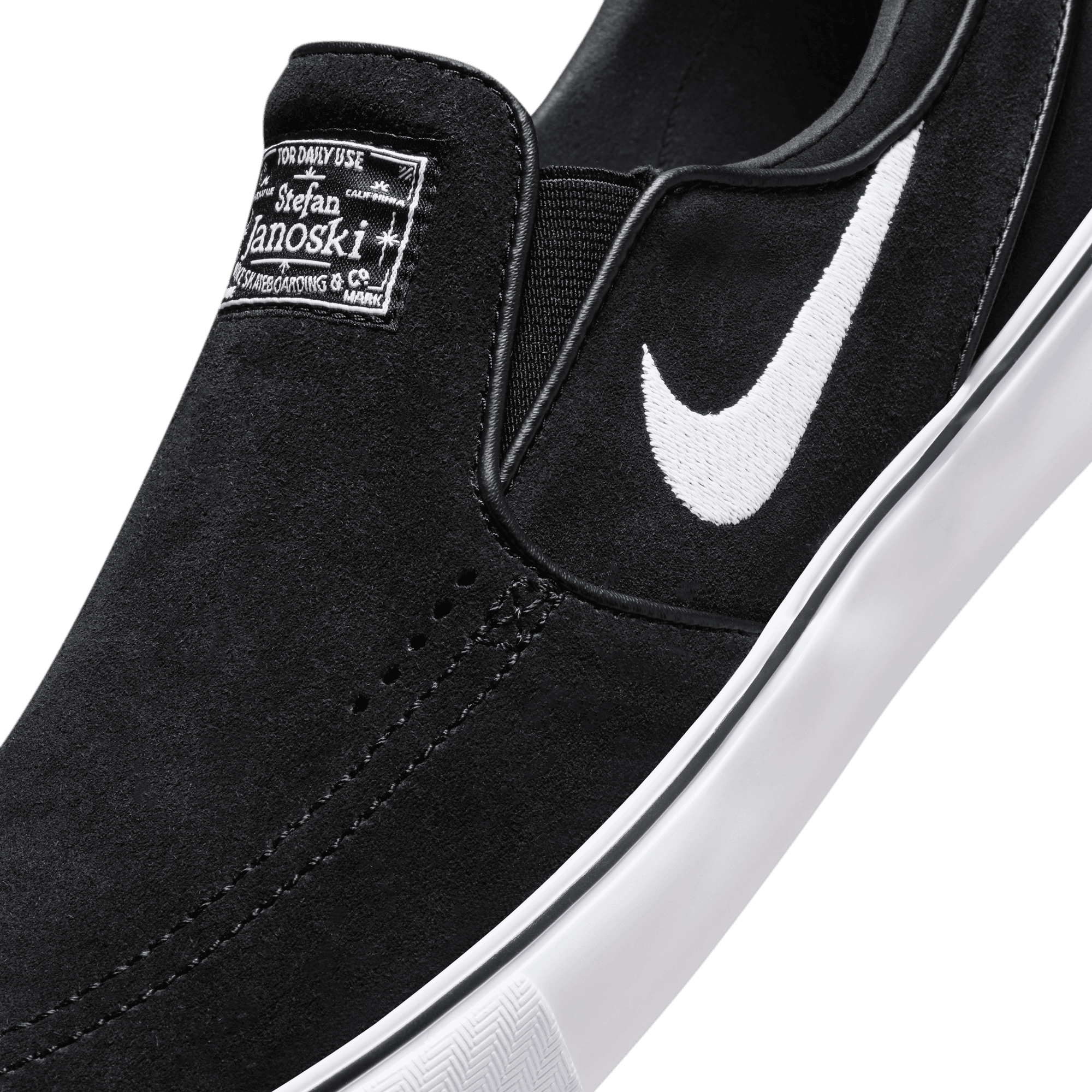 Black/White Janoski+ Nike SB Slip On Shoe Detail