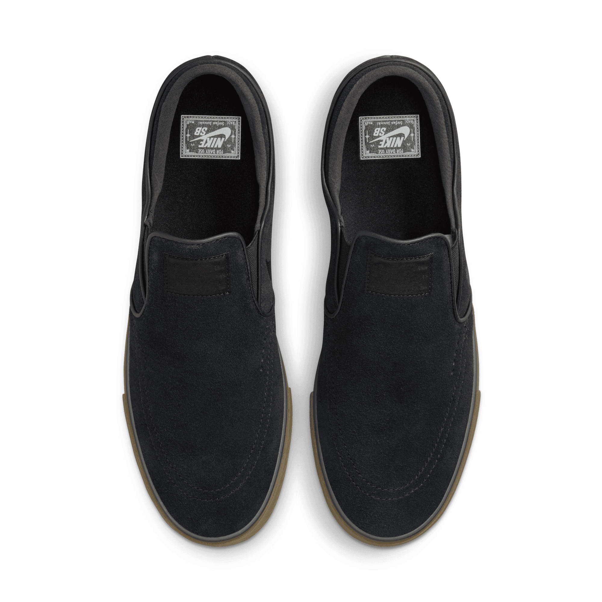 Black/Gum Janoski OG+ Nike SB Slip On Skate Shoe Top