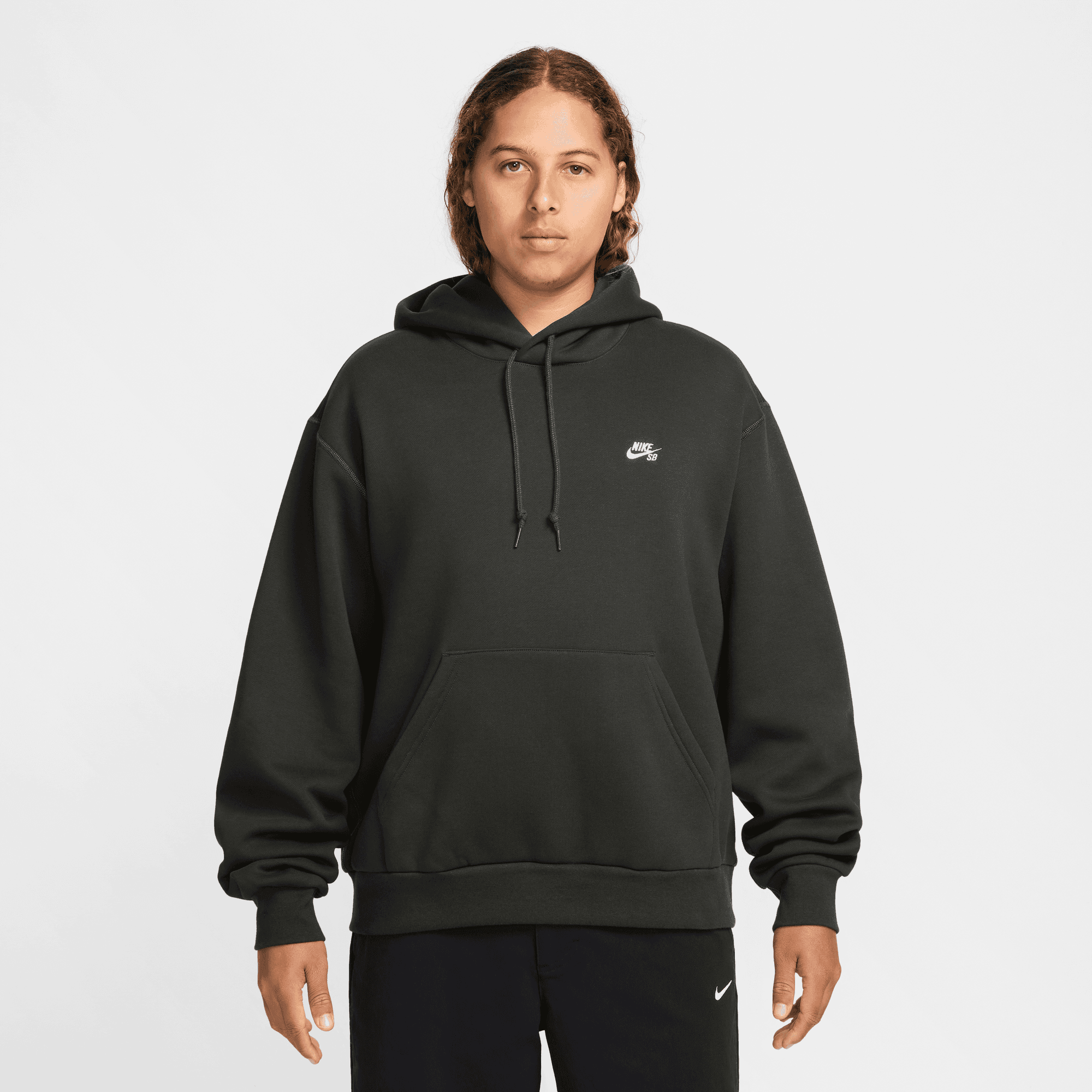 Nike SB Fleece Pullover Skate Hoodie - Sequoia/White