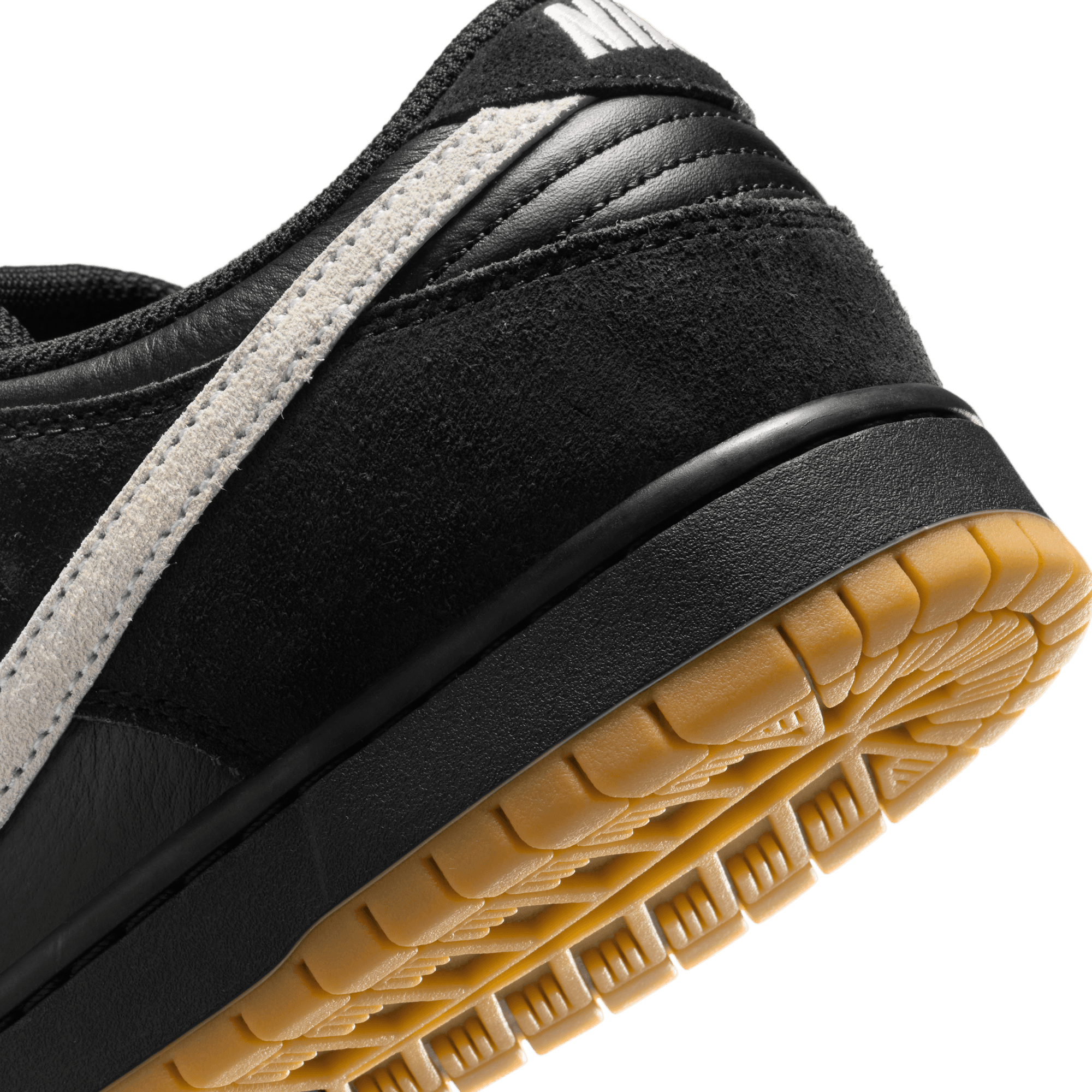 Black/Gum Dunk Low Pro Nike SB Skate Shoe Detail