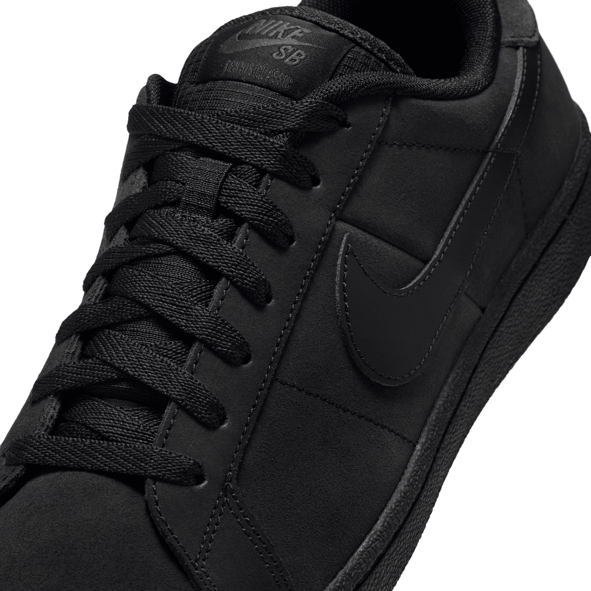 Black/Black Tennis Classic Nike SB Skate Shoe Detail