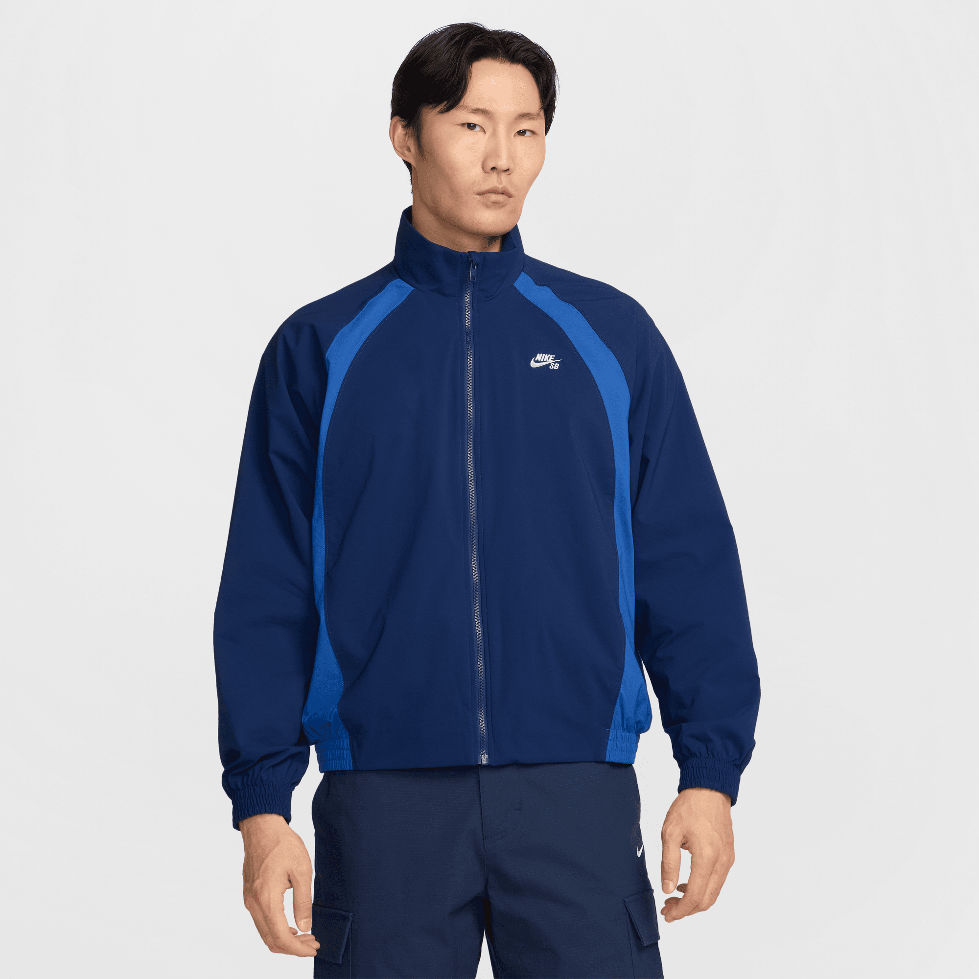 Nike SB Full Zip Woven Skate Jacket - Blue Void/Game Royal-White Nike SB Full Zip Woven Skate Jacket - Blue Void/Game Royal-White