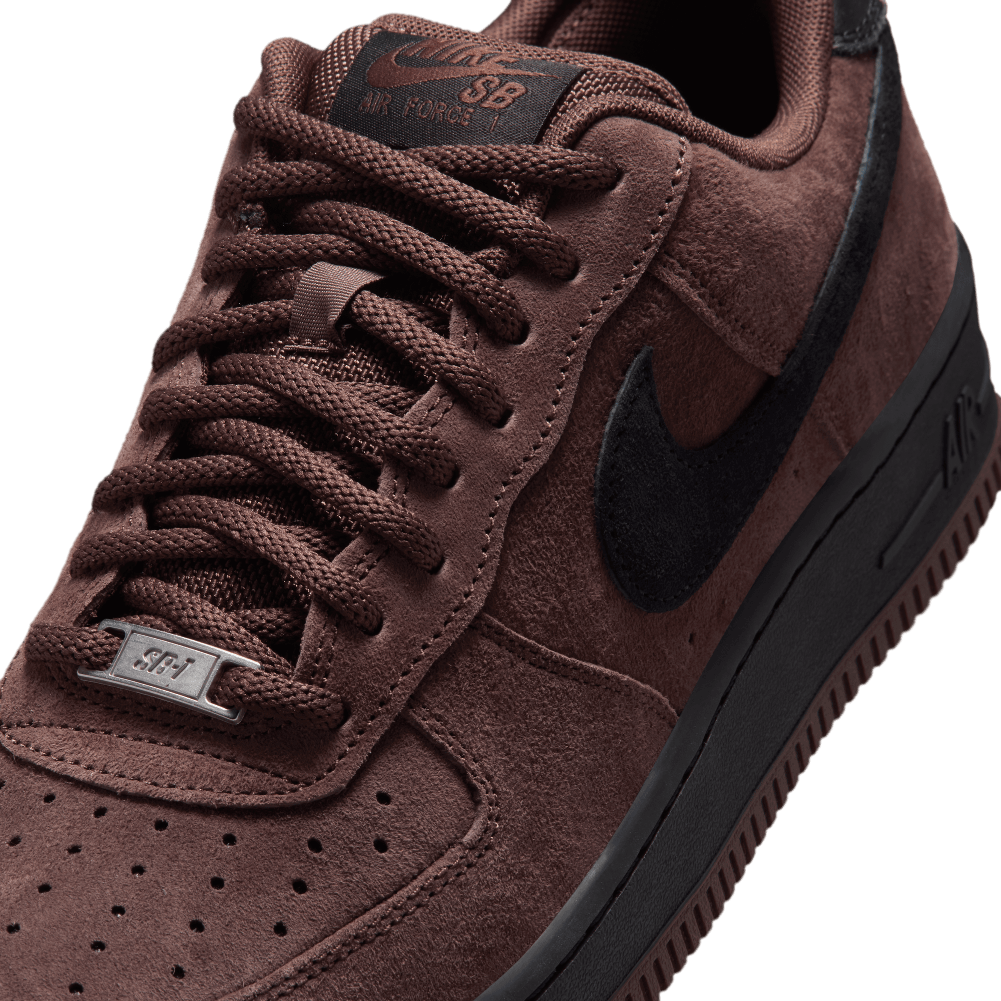 Lite Chocolate AF1 Nike SB Skate Shoe Detail