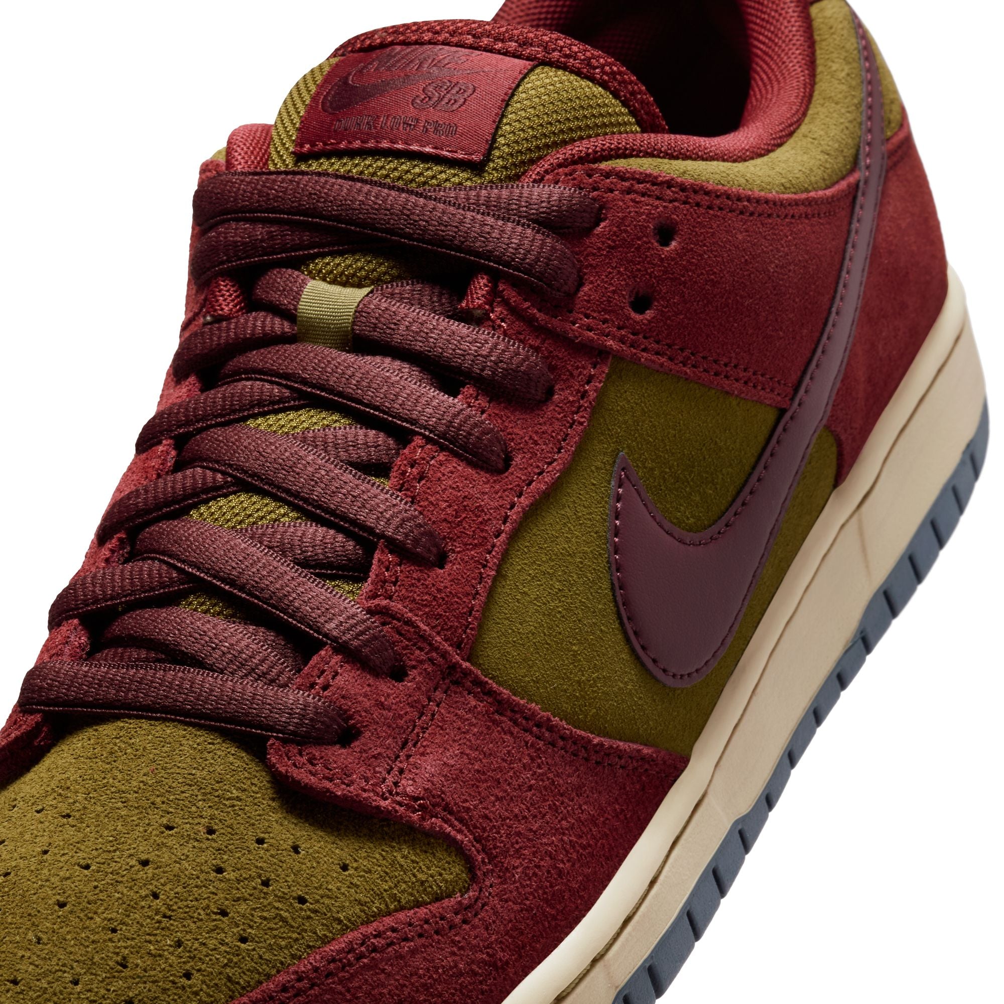 Dark Team Red Nike Sb Dunk Low Skate Shoe Detail