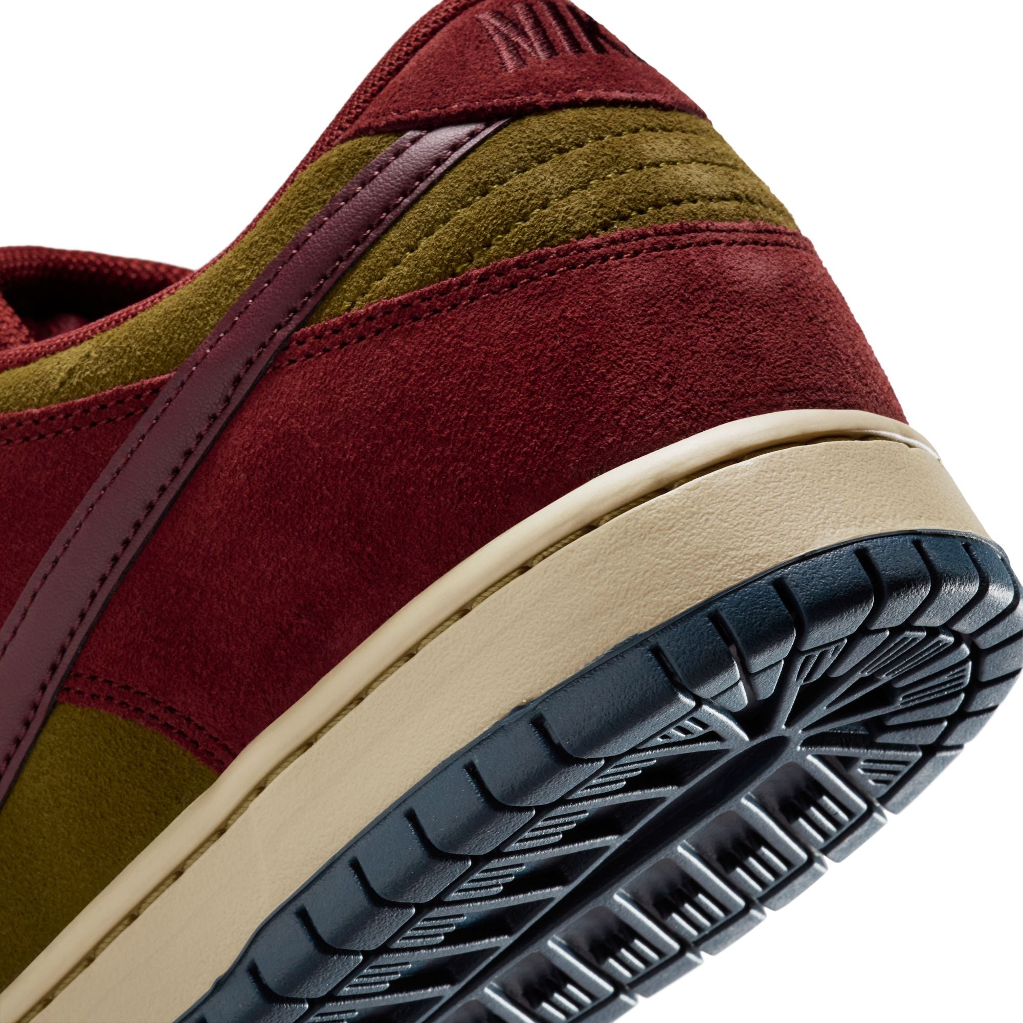 Dark Team Red Nike Sb Dunk Low Skate Shoe Detail