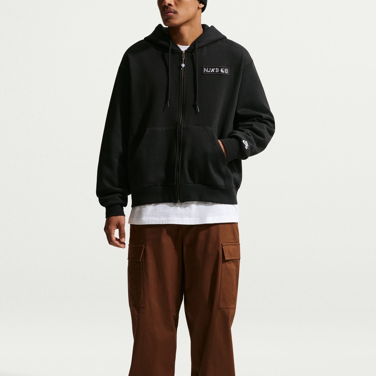 Black Full Zip Fleece Nike SB Hoodie