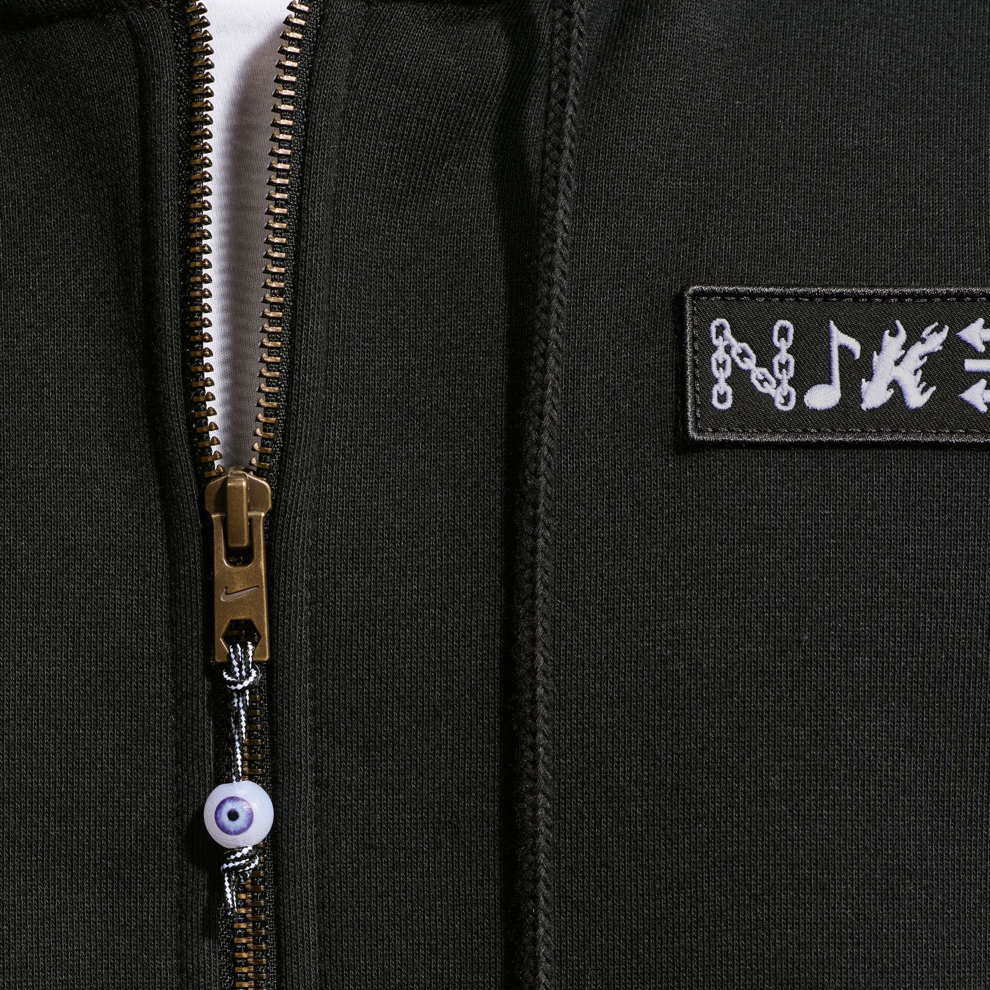 Black Full Zip Fleece Nike SB Hoodie Detail