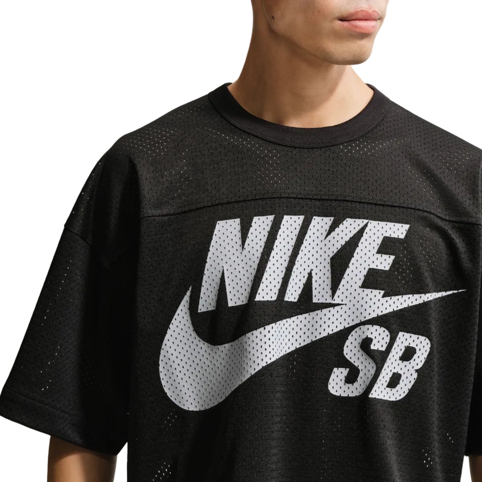 Black Mesh Nike SB Football Jersey Detail