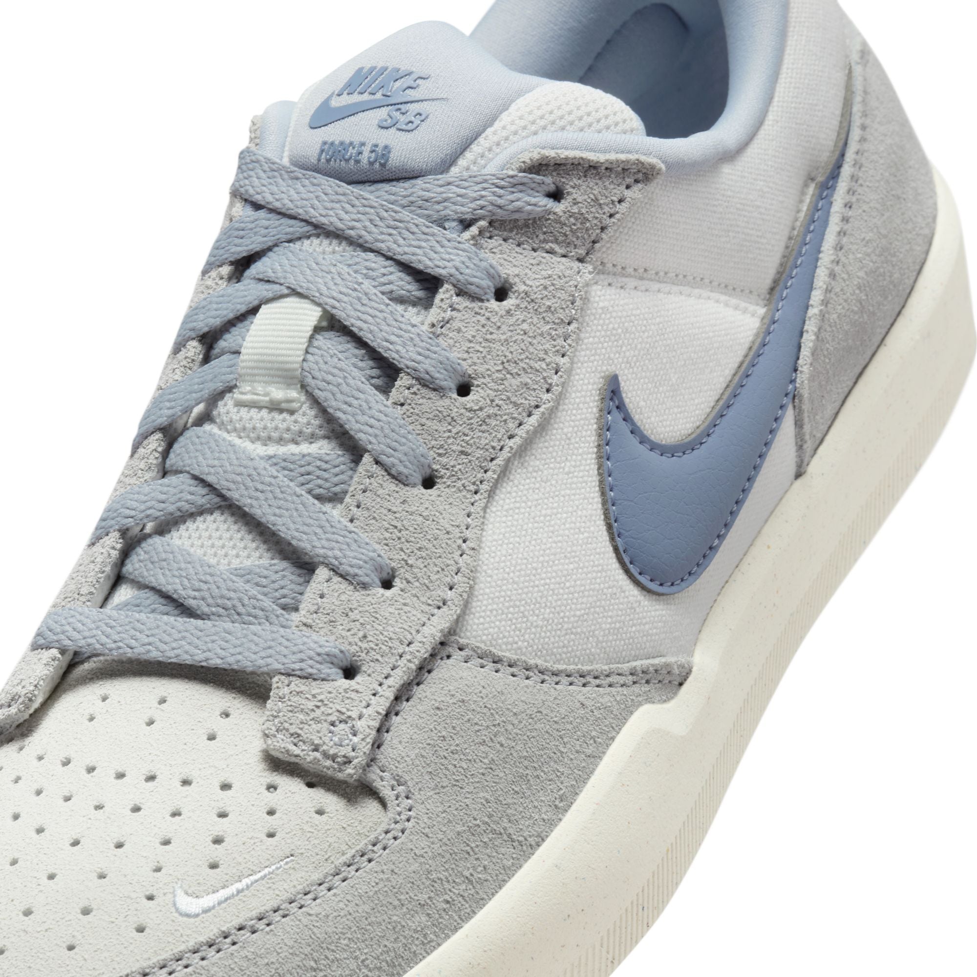 Sail White Force 58 Nike SB Skate Shoe Detail