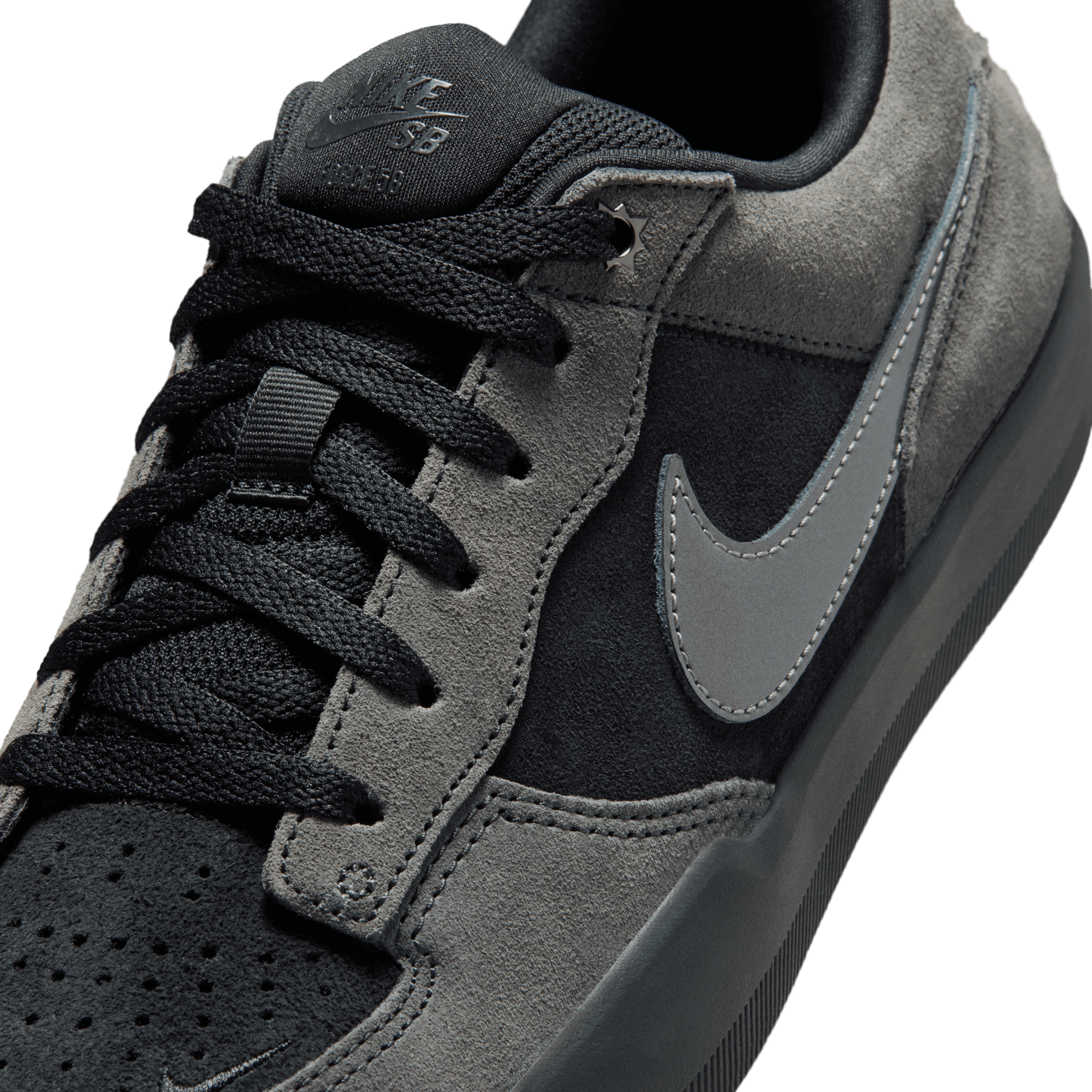 Black/Dark Grey Force 58 Nike SB Skate Shoe Detail
