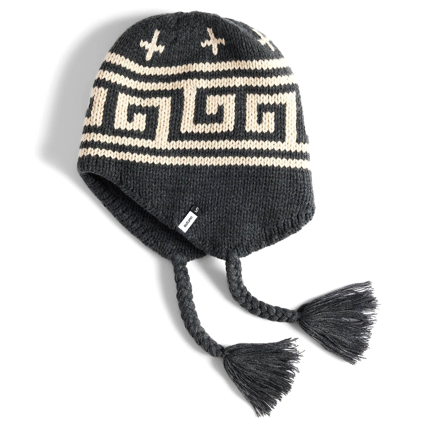 Charcoal grey Niseko Autumn headwear earflap beanie