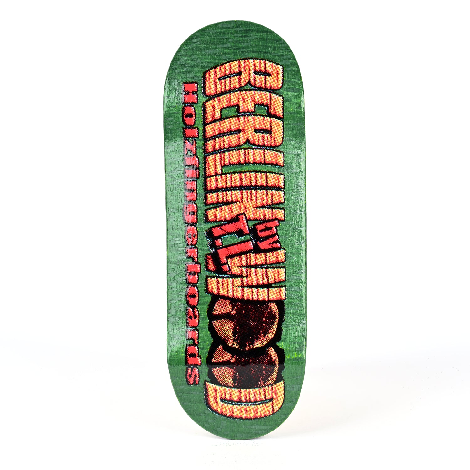 Berlinwood Old School BW Fingerboard Deck - Dark Green Stain